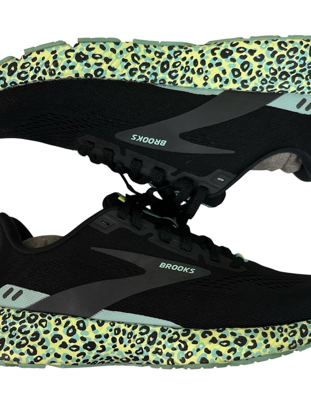 Brooks Launch 8 Womens Black Wild Cheetah Running Shoes Cheetah Print Size 8